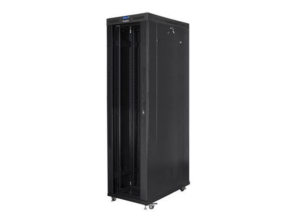 Lanberg FF01 series - Rack skåp - 800 x 1200, platt pack, med glas dörr, V2 - med 8 kylfläktar, LCD-skärm, termostat - fristående, golvstående - sv...
