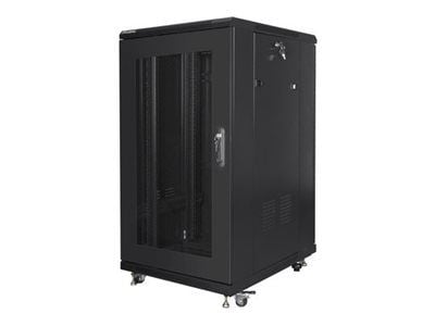 19" 22U 600X800 SVART PERFORERAD DÖRR LANBERG INSTALLATIONSRACK (FLAT PACK)