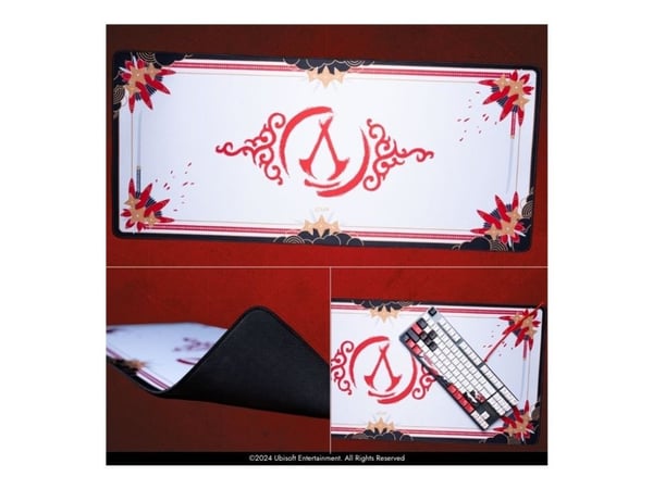 Lexip - Initiate Bundle - mus - 6 knapper - kablet - USB-A - svart, gull, rød, hvit - med Ubisoft mouse pad and Assassin's Creed Shadows