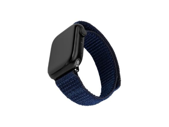 FIXED - Klokkestropp for smart armbåndsur - nylon - 160-210 mm - mørk blå - for Apple Watch (42 mm, 44 mm, 45 mm, 46 mm)