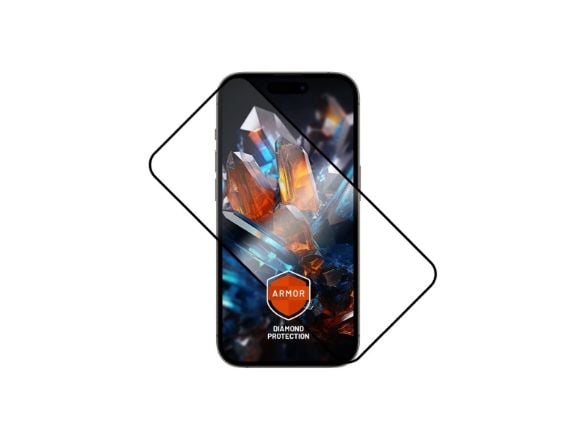 FIXED Armor - Skjermbeskyttelse for mobiltelefon - ultra durable, tempered glass - 2.5D - glass - rammefarge svart - for Apple iPhone 16