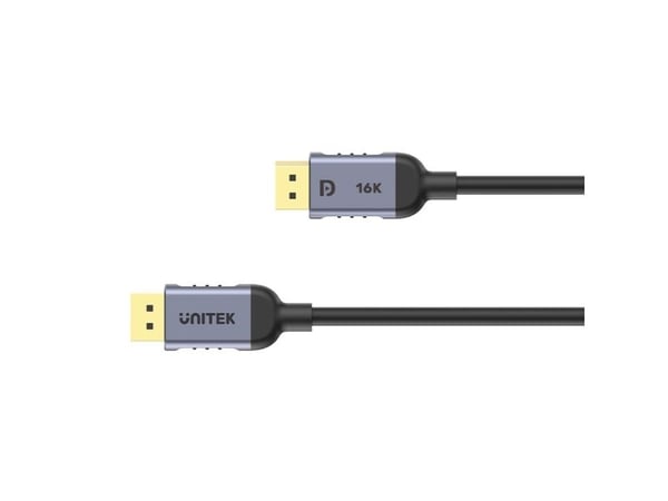 Unitek - DisplayPort-kabel - DisplayPort (hann) til DisplayPort (hann) - DisplayPort 1.4 - 1 m - 4K 120 Hz støtte, 8K 60Hz støtte, 2 K 240 Hz (2560...