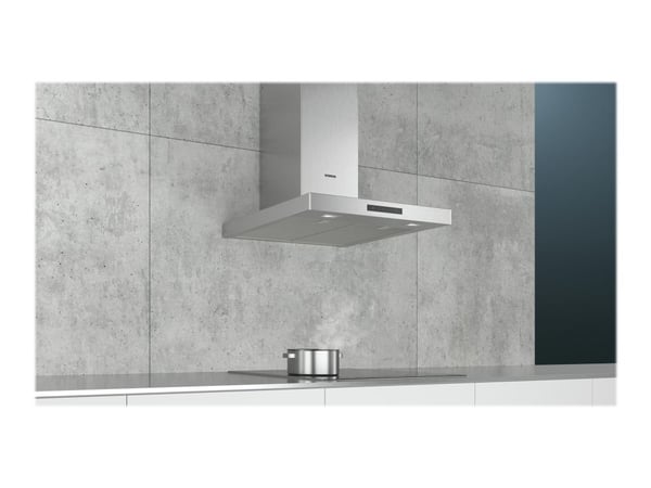 Siemens iQ300 LC66BBM50 - Panser - skorsteinsflat - bredde: 60 cm - dybde: 50 cm - ekstraksjon og resirkulasjon (-) - med intern motor - rustfritt ...