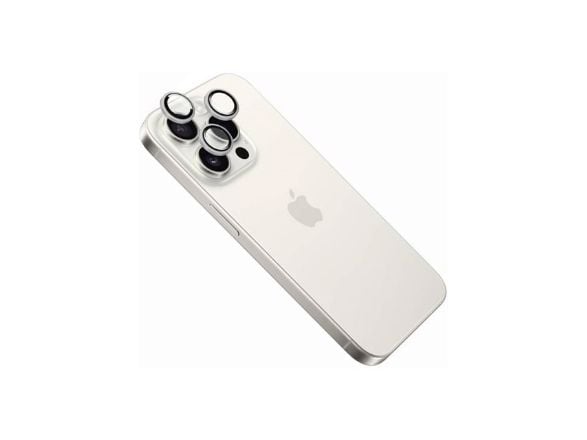 FIXED - Linsebeskytter for mobiltelefon - hvit titan - for Apple iPhone 16 Pro, 16 Pro Max