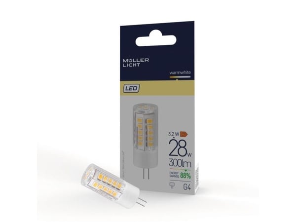 Müller-Licht 401125, 3,2 W, 28 W, G4, 300 lm, 20000 timer, Varm hvit
