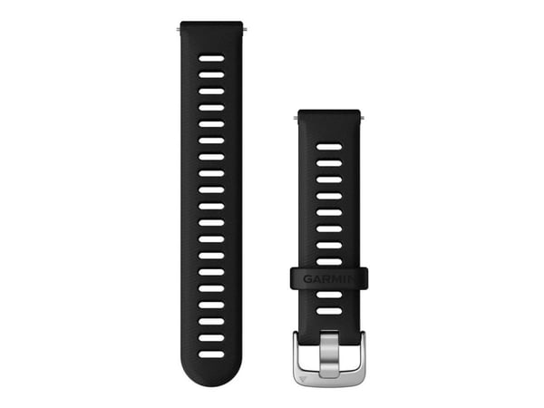 Garmin - Band för smart klocka - 18 mm - svart med silverdetaljer