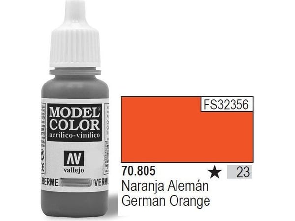 Vallejo Model Color German Orange, 17 ml, Oranssi, Matta, Pullo