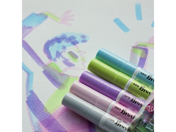 Ecoline brush pen-set Pastell | 5 farger