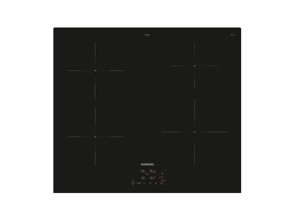 Siemens iQ100 EU611BEB5E - Induksjonskomfyrtopp - 4 plater - Nisje - bredde: 56 cm - dybde: 49 cm - uten ramme - svart