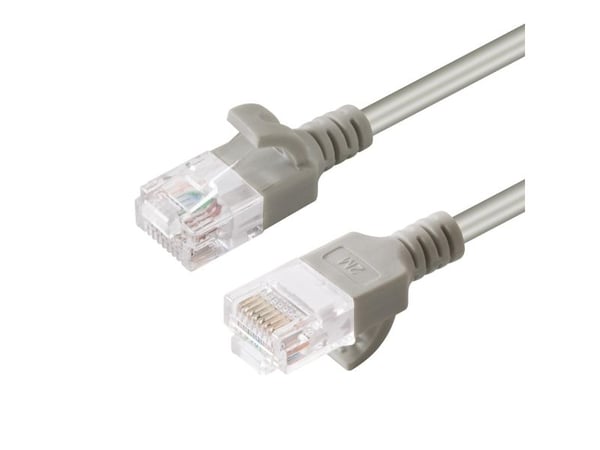 MicroConnect - Nettverkskabel - RJ-45 (hann) til RJ-45 (hann) - 1.5 m - 3.6 mm - U/UTP, uskjermet - CAT 6 - uten hindringer, flertrådet, slank - grå