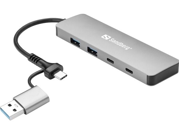 Sandberg - Keskitin - USB-C/A - 2 x SuperSpeed USB 3.0 + 2 x USB-C - pöytätietokoneet