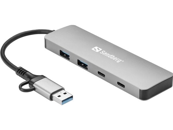 Sandberg - Keskitin - USB-C/A - 2 x SuperSpeed USB 3.0 + 2 x USB-C - pöytätietokoneet