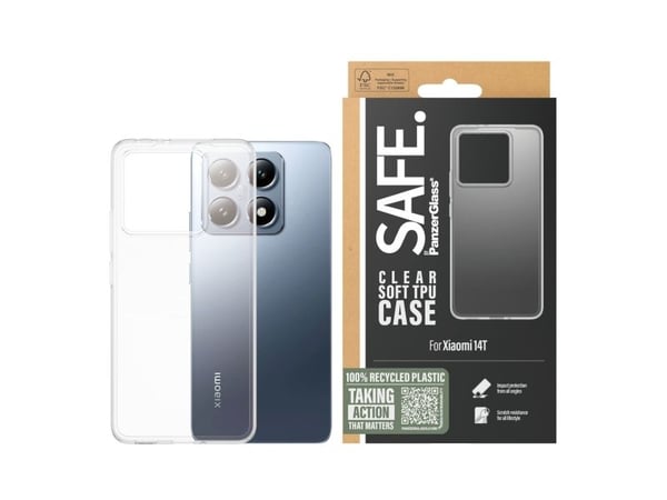 SAFE. by PanzerGlass - Baksidedeksel for mobiltelefon - termoplast-polyuretan (TPU) - gjennomsiktig - for Xiaomi 14T