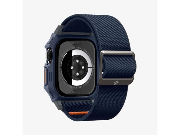 Spigen Lite Fit Pro, Etui + bånd, Smartklokke, Marineblå, Apple, Apple Watch 10 (46mm), Polyester, Termoplastisk polyuretan (TPU)