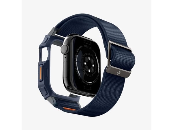 Spigen Lite Fit Pro, Etui + bånd, Smartklokke, Marineblå, Apple, Apple Watch 10 (46mm), Polyester, Termoplastisk polyuretan (TPU)
