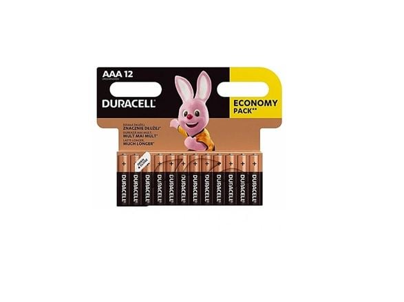 Duracell 5000394203389, Engangsbatteri, AAA, Alkalinsk, 1,5 V, 12 stykker, Sort, Bronse, Sølv