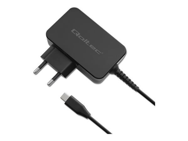 Qoltec 52386 GaN POWER PRO oplader | 1xUSB-C | 65W | 5-20V | 3-3,25A | Sort