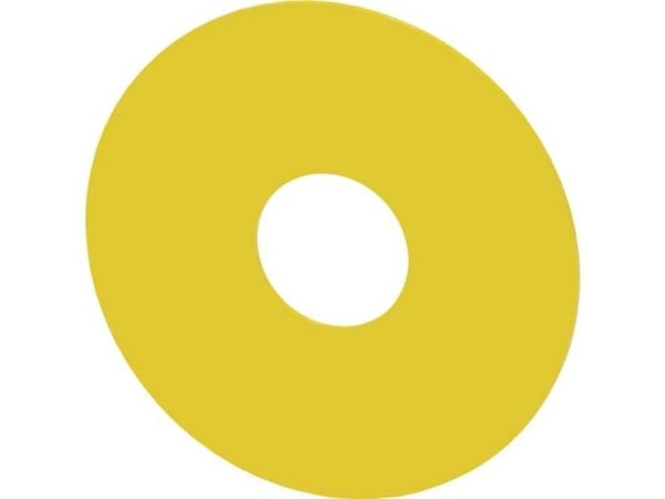 Siemens självhäftande etikett gul, yttr. Ø 75 mm, inre Ø 23 mm utan text 3SU1900-0BC31-0AA0