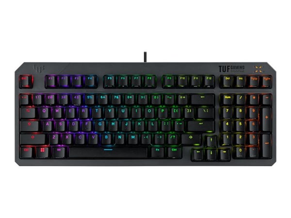 ASUS TUF Gaming K3 Gen II - Tastatur - 96% - bakgrunnsbelyst - USB - QWERTY - USA - tastsvitsj: ROG RX RED optisk mekanisk - svart