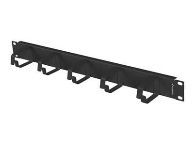 Lanberg - Rackkabelstyringspanel - RAL 9004, svart - 1U - 19"