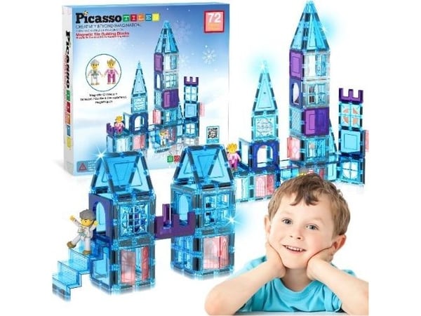 Picasso Tiles 72 pc Ice Winter Theme Magnetic Tiles set Picasso Tiles 72 pc Ice Winter Theme Magnetic Tiles set
