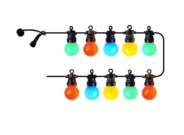 Sirius Home Lucas, 10 lamper, LED, Blå, Grønn, Rød, Gult, Inne/Ute, Sort, 6 W