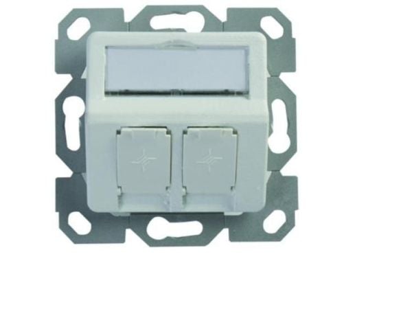 Telegärtner modulhållare UP-dosa 2x AMJ AMJS MOD KUpp AW 30 grader 50x50 design utan ram Keystone