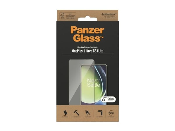 Panzer Glass PanzerGlass™ skjermbeskytter for OnePlus Nord CE 3 Lite | Ekstremt bred applikasjon