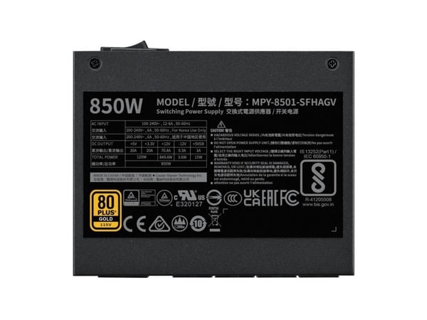 Cooler Master V SFX GOLD 850 - Strømforsyning (intern) - ATX12V 3.1/ EPS12V - 80 PLUS Gold - AC 100-240 V - 850 watt - aktiv PFC - Europa