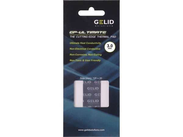 Gelid GP-Ultimate termiske puter 120 x 20 mm x 3 mm (TP-GP04-R-E)