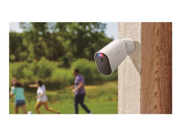 HOMEGUARD Smart Deterrence - Nettverksovervåkingskamera - innendørs, utendørs - værbestandig - farge (Dag og natt) - 4 MP - 2560 x 1440 - 2K - fast...