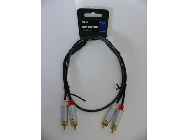 Sinox - Audiokapeli - RCA x 2 han til RCA x 2 han - 1,5 m - lajittelu