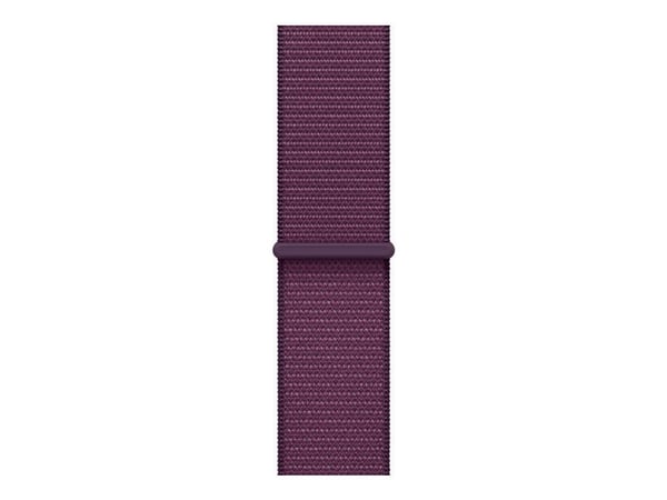 Apple Watch Series 10 (GPS + Cellular) - 42 mm - rosegull aluminium - smartklokke med sportssløyfe - myk dobbeltlagsnylon - plomme - håndleddstørre...
