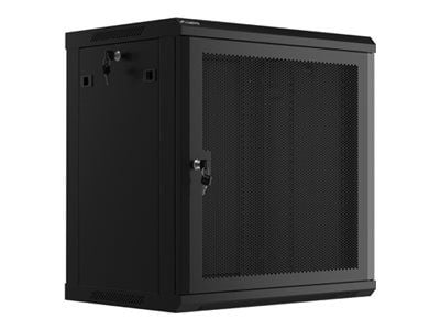 19" 12U 600X450 VÄGGMONTERAT RACK INSTALLATIONSSKÅP SVART PERFORERAD DÖRR LANBERG (FLAT PACK)