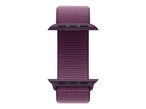 Apple Watch Series 10 (GPS + Cellular) - 42 mm - rosegull aluminium - smartklokke med sportssløyfe - myk dobbeltlagsnylon - plomme - håndleddstørre...