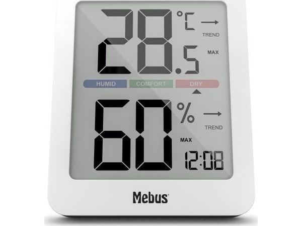 Mebus 40928, Hvit, Inne hygrometer, Inne Termometer, Utendørs Fuktighetsmåler, Utendørs Barometer, Hygrometer, Termometer, Hygrometer, Termometer, ...