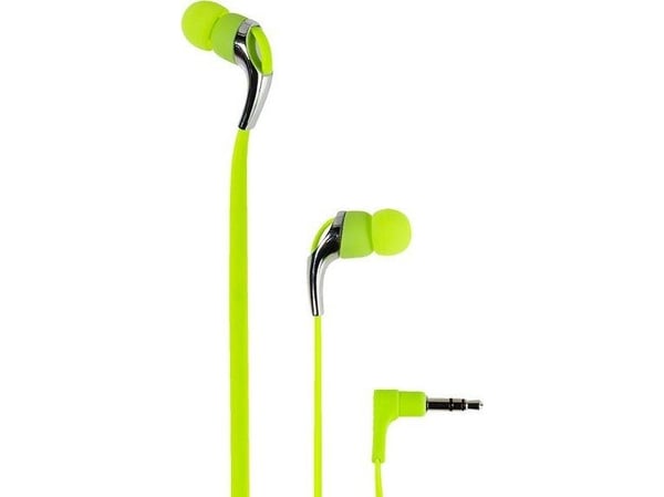 Vivanco Neon Buds, Koblet med ledninger (ikke trådløs), 15 - 22000 Hz, Musikk, Hodetelefoner, Metallisk, Gult