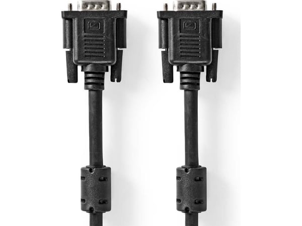 Nedis CCGL59000BK100, 10 m, VGA (D-Sub), VGA (D-Sub), Hankjønn, Hankjønn, Sort