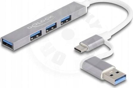 Delock - Hub - 3 x USB 2.0 + 1 x USB 3.2 Gen 1 - stasjonær