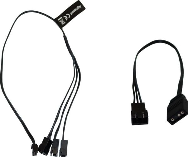 Alphacool 18601, 0,3 m, 3-pin, Rett, Rett, Sort, 12 g