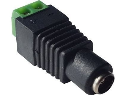 Wantec 5831, Rett, Hunkjønn, Sort, Grønn, 2,1 mm, 5,5 mm, 1 stykker