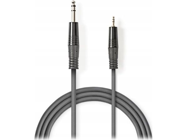Nedis COTH23205GY15, 6.35mm, Hankjønn, 3.5mm, Hankjønn, 1,5 m, Grå