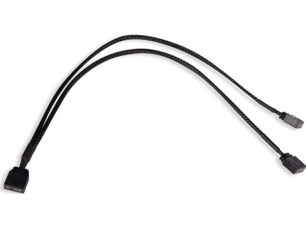 Alphacool Y-splitter aRGB 3-pins til 2x 3-pinners 30cm - svart