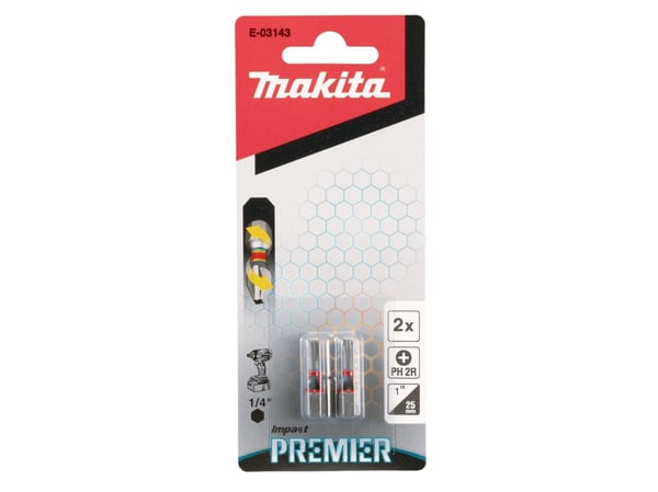 Makita Impact Premier - Impact screwdriver bit - 2 deler - phillips - PH2 - heksagonal - lengde: 25 mm