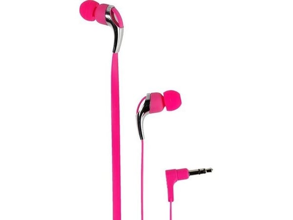 Vivanco Neon Buds, Koblet med ledninger (ikke trådløs), 15 - 22000 Hz, Musikk, Hodetelefoner, Metallisk, Rosa