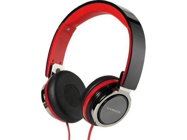 Vivanco SR 770, Koblet med ledninger (ikke trådløs), 20 - 20000 Hz, Samtaler/musikk, Hodetelefoner, Svart, Rød