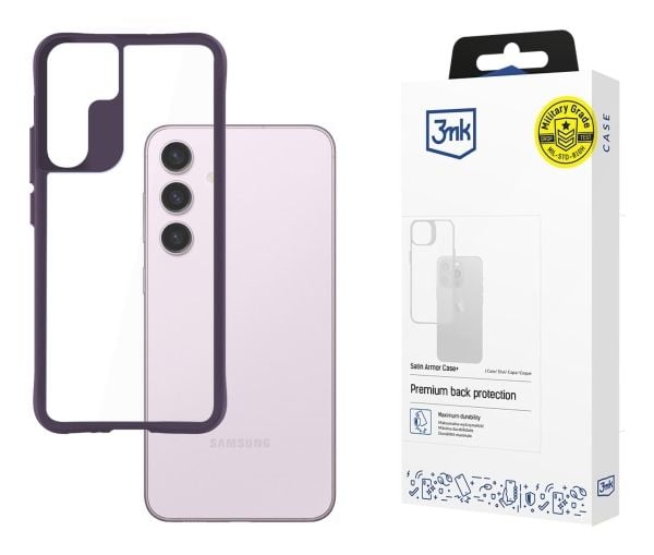 3MK Satin Armor Case+, Etui, Samsung, Galaxy S24, 15,8 cm (6.2"), Lilla, Gjennomsiktig