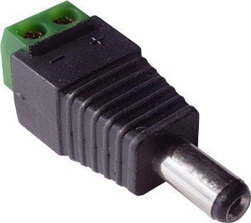 Wantec 5830, Suora, Uros, Musta, Vihreä, 2,5 mm, 5,5 mm, 1 kpl
