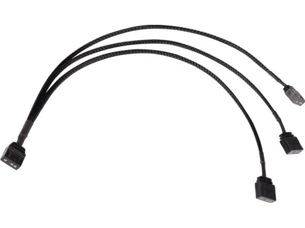 Alphacool Y-splitter aRGB 3-pinners til 3x 3-pinners 30cm - svart
