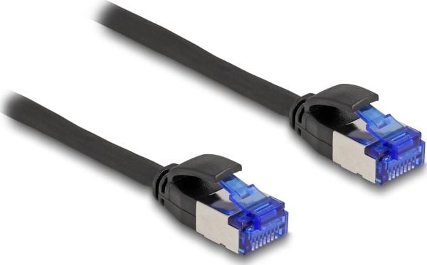 Delock RJ45 verkkokaapeli Cat.6A S/FTP Slim 1 m musta